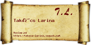 Takács Larina névjegykártya